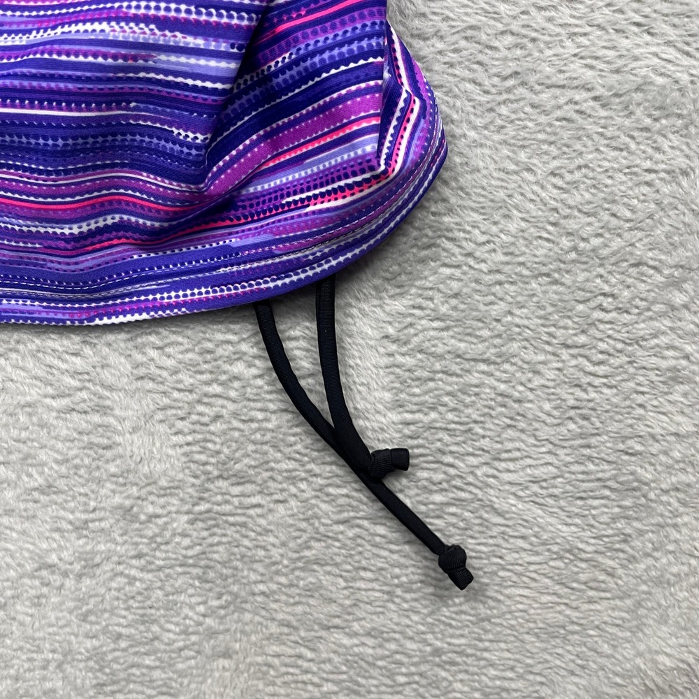 Free Country Tankini Top Women XL Purple Stripe Zip Front Racerback NEW - Picture 2 of 13